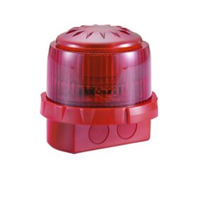 Avertisseur sonore et lumineux incendie conventionnel combiné 24V rouge étanche IP65 – 4 tons – 103 dB(A)